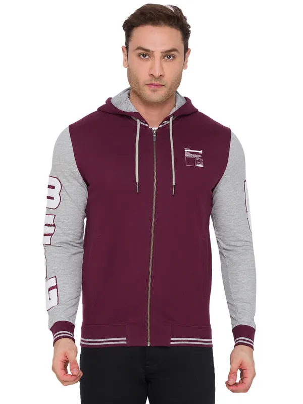 Being Human Regular Fit Men Hooded Hoody-Wine