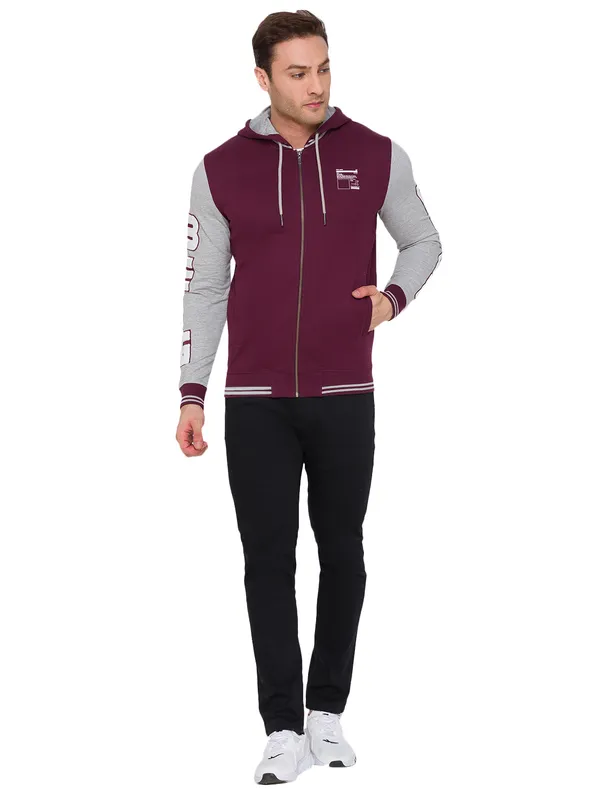 Being Human Regular Fit Men Hooded Hoody-Wine