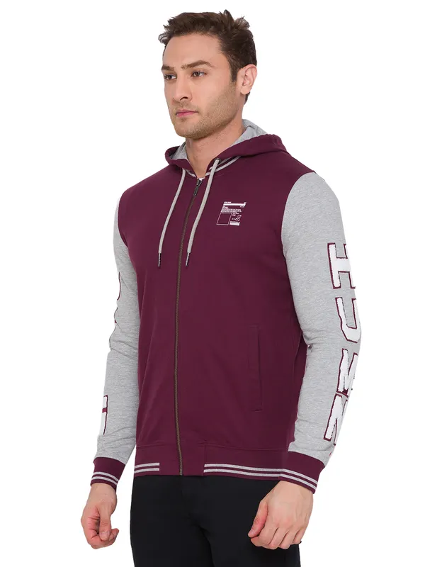 Being Human Regular Fit Men Hooded Hoody-Wine