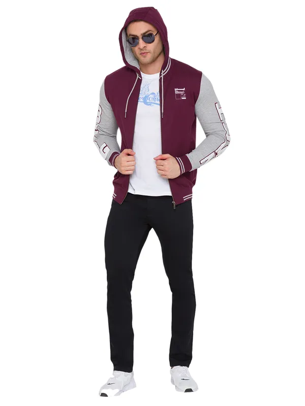 Being Human Regular Fit Men Hooded Hoody-Wine