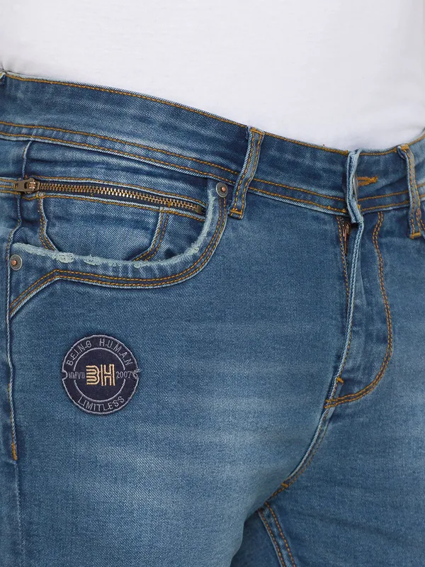 Being Human Men Skinny Fit Denim-Mid Tone