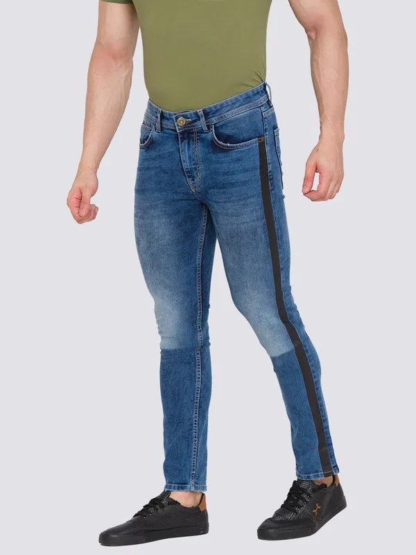 Being Human Men Skinny Cropped Fit Denim-Mid Tone