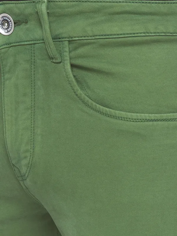 Being Human Men Cropped Fit Denim-Cactus Green