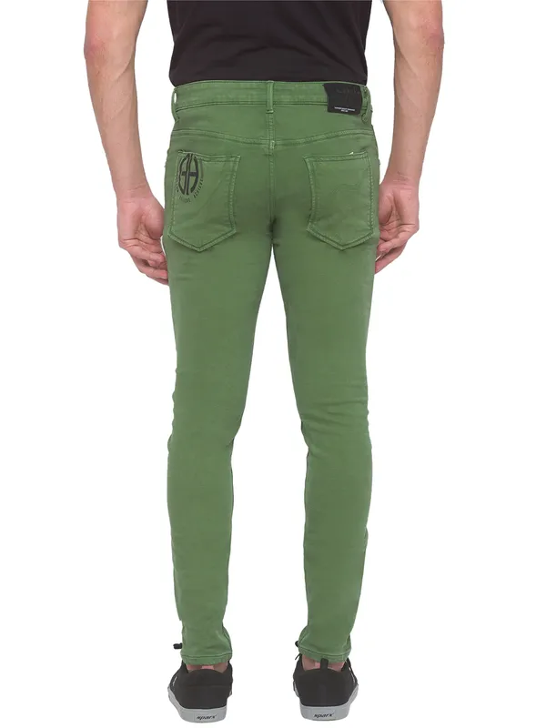Being Human Men Cropped Fit Denim-Cactus Green