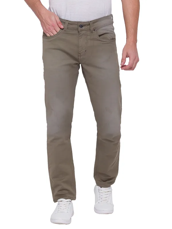 Being Human Men Slim Fit Denim-Olive