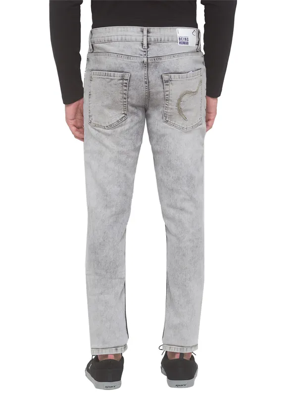 Being Human Men Boot Cut Fit Denim-Grey Tone