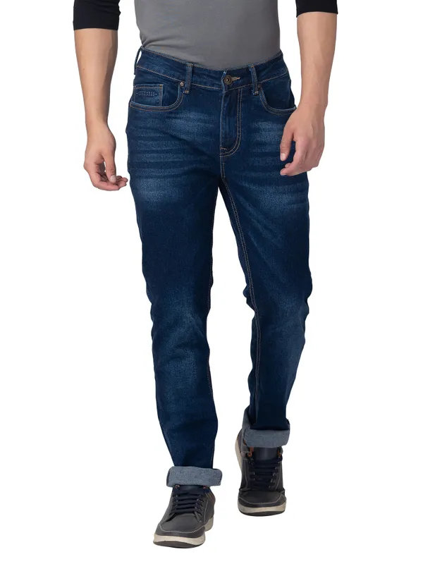 Being Human Men Slim Straight Fit Denim-Mid Tone