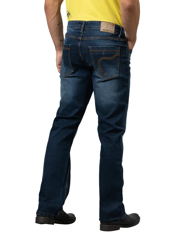Being Human Men Boot Cut Fit Denim-Dark Tone