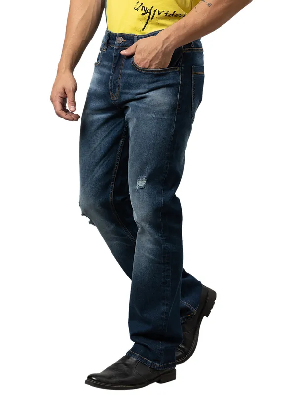 Being Human Men Boot Cut Fit Denim-Dark Tone