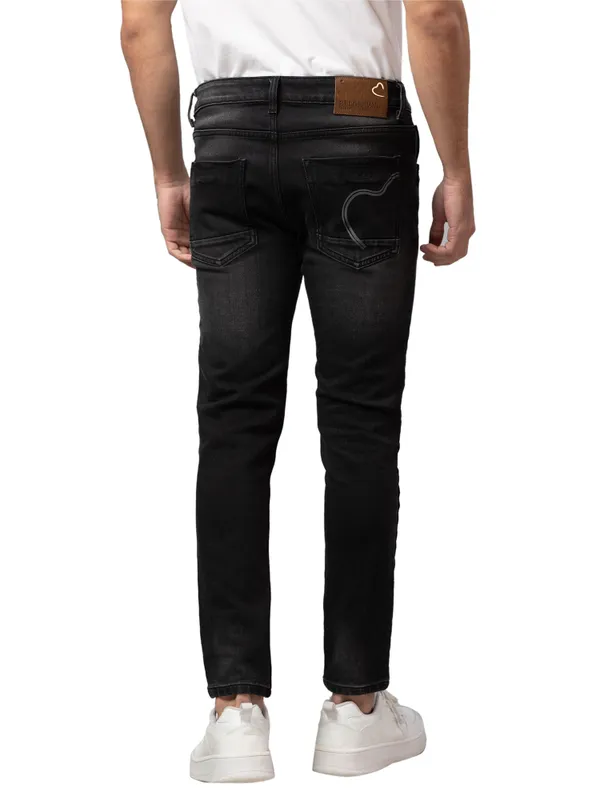 Being Human Clothing Men Cropped Fit Denim-Black Tone