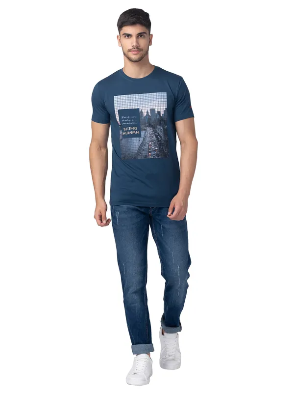 Being Human Men Skinny Fit Denim-Dark Tone