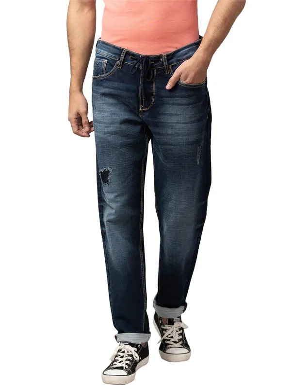 Being Human Men Jogger Fit Denim-Dark Tone