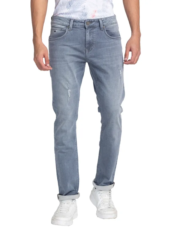 Being Human Clothing Men Slim Straight Fit Denim-Grey Tone