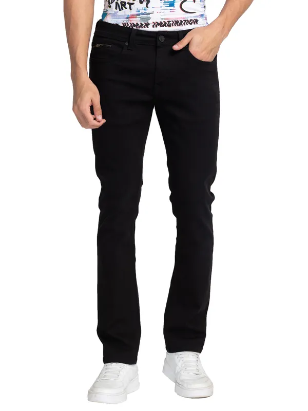 Being Human Clothing Men Slim Straight Fit Denim-Black Tone