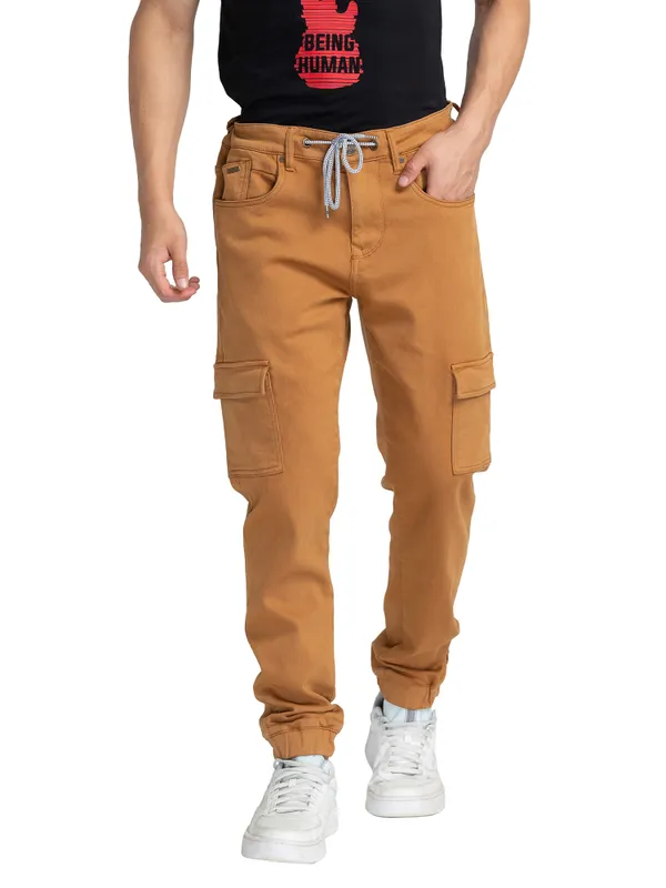 Being Human Clothing Men Jogger Fit Denim-Tan