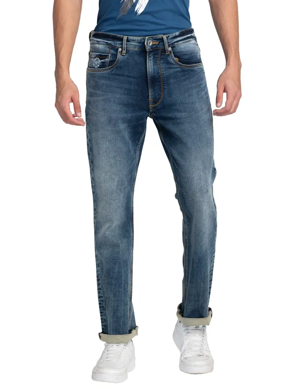 Being Human Clothing Men Boot Cut Fit Denim-Mid Tone
