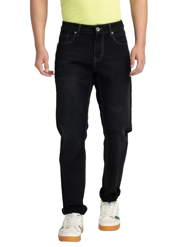 Being Human Clothing Men Slim Straight Fit Denim-Black Tone