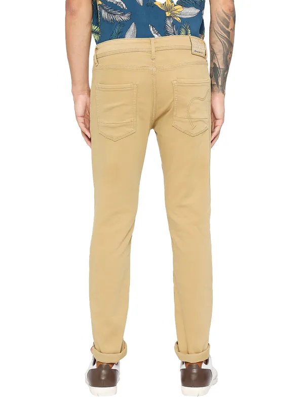 Being Human Clothing Men Slim Fit Denim-Camel