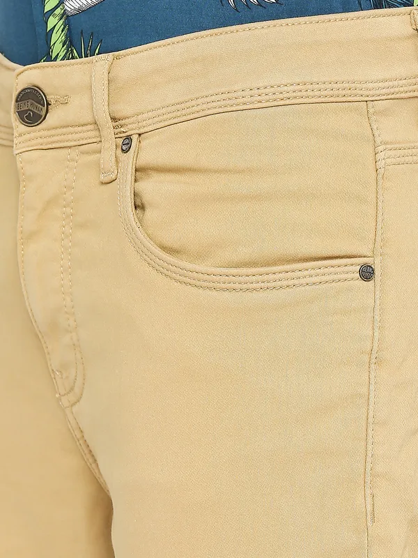 Being Human Clothing Men Slim Fit Denim-Camel