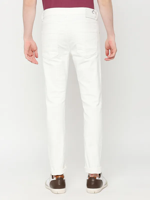 Being Human Clothing Men Skinny Fit Denim-White Tone