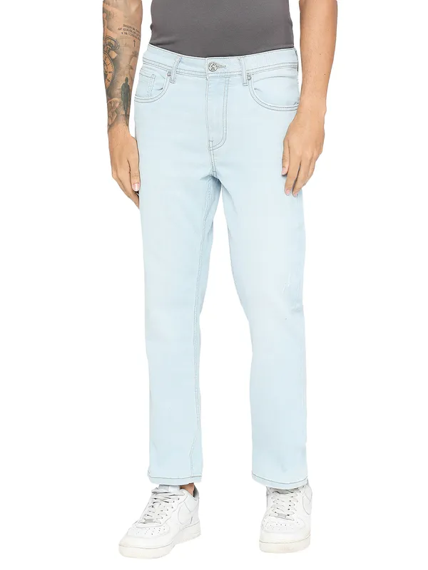 Being Human Clothing Men Boot Cut Fit Denim-Light Tone
