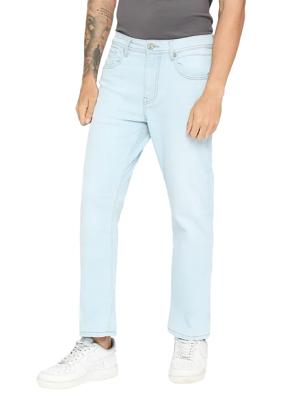 Being Human Clothing Men Boot Cut Fit Denim-Light Tone