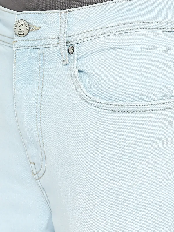 Being Human Clothing Men Boot Cut Fit Denim-Light Tone