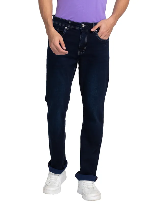 Being Human Clothing Men Boot Cut Fit Denim-Dark Tone