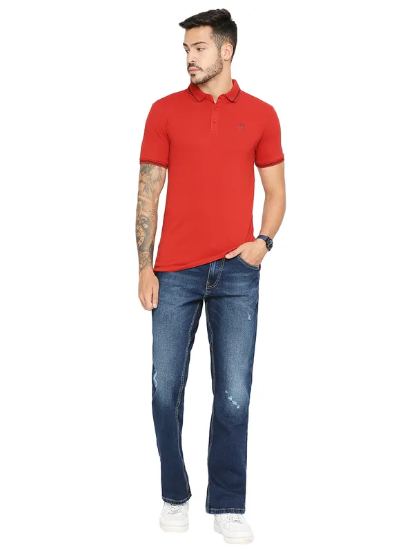 Being Human Men Boot Cut Fit Denim-Dark Tone