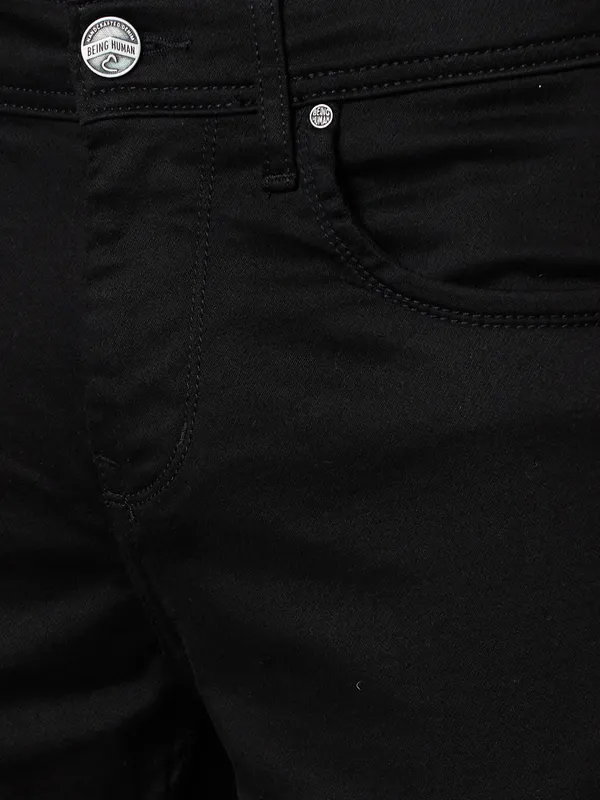 Being Human Men Slim Straight Fit Denim-Black Tone