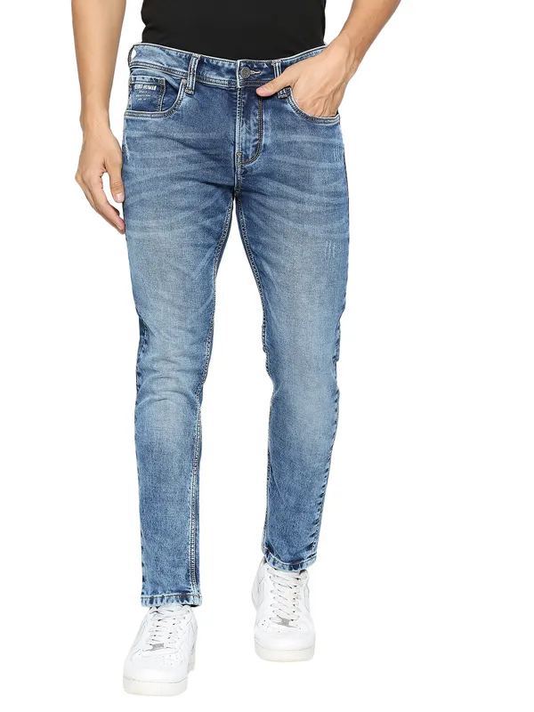 Being Human Clothing Men Cropped Fit Denim-Light Tone
