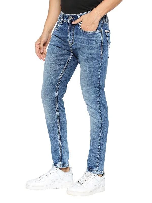 Being Human Clothing Men Cropped Fit Denim-Light Tone