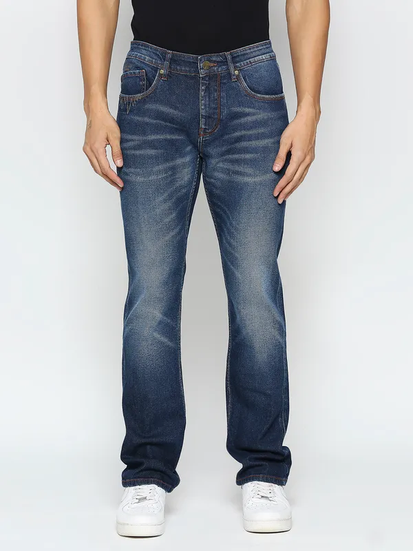 Being Human Clothing Men Slim Straight Fit Denim-Dark Tone