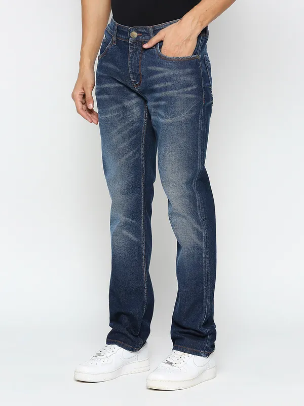 Being Human Clothing Men Slim Straight Fit Denim-Dark Tone