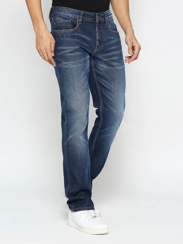 Being Human Clothing Men Slim Straight Fit Denim-Dark Tone