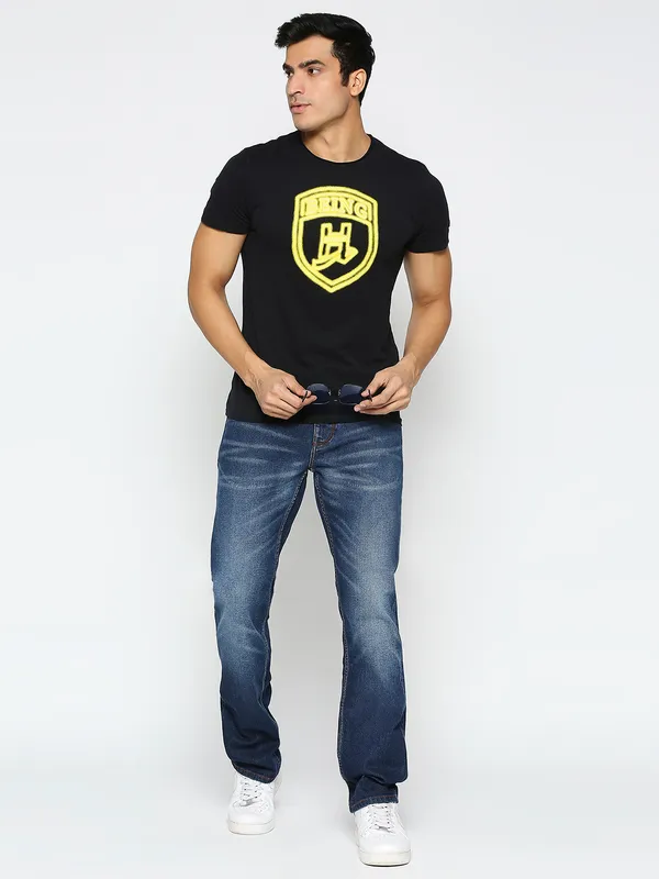 Being Human Clothing Men Slim Straight Fit Denim-Dark Tone