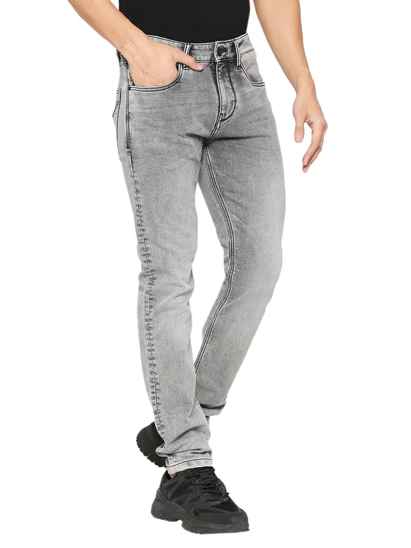 Being Human Men Slim Fit Denim-Grey Tone