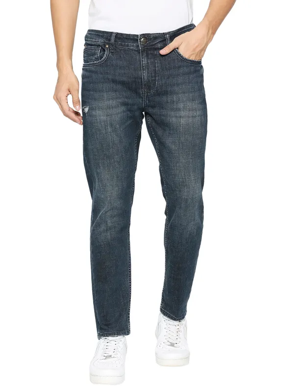 Being Human Men Cropped Fit Denim-Dark Tone