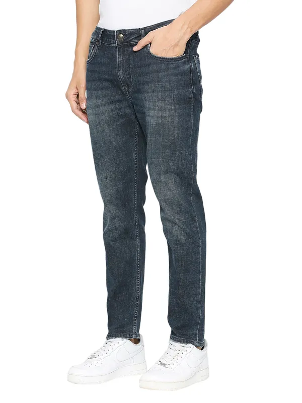 Being Human Men Cropped Fit Denim-Dark Tone