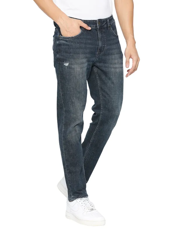 Being Human Men Cropped Fit Denim-Dark Tone