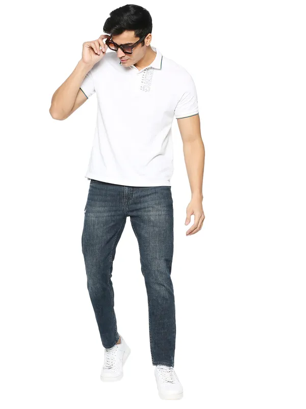 Being Human Men Cropped Fit Denim-Dark Tone