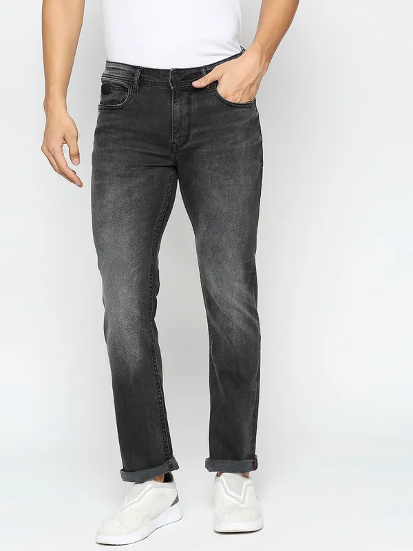 Being Human Clothing Men Boot Cut Fit Denim-Black Tone