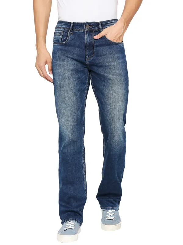 Being Human Men Boot Cut Fit Denim-Mid Tone