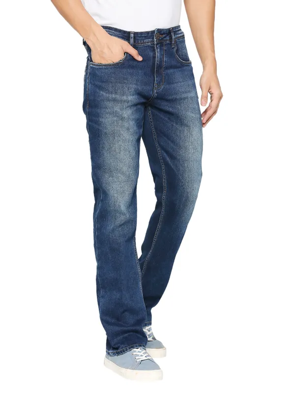 Being Human Men Boot Cut Fit Denim-Mid Tone