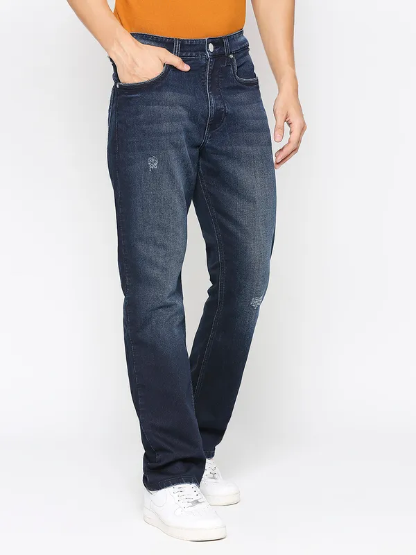 Being Human Clothing Men Boot Cut Fit Denim-Dark Tone