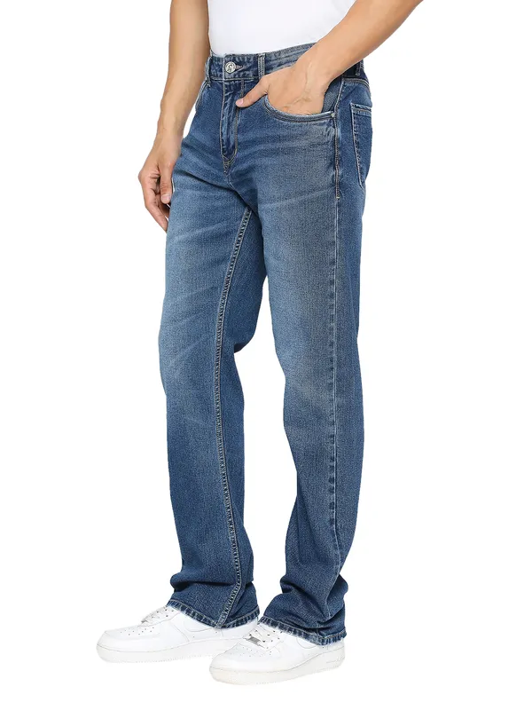 Being Human Clothing Men Boot Cut Fit Denim-Mid Tone