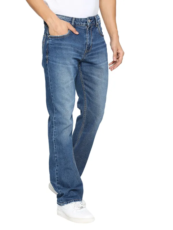 Being Human Clothing Men Boot Cut Fit Denim-Mid Tone