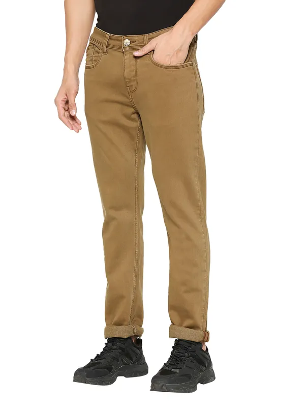Being Human Men Slim Fit Denim-Dk Khaki
