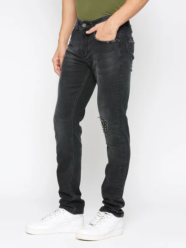 Being Human Clothing Men Slim Fit Denim-Black Tone