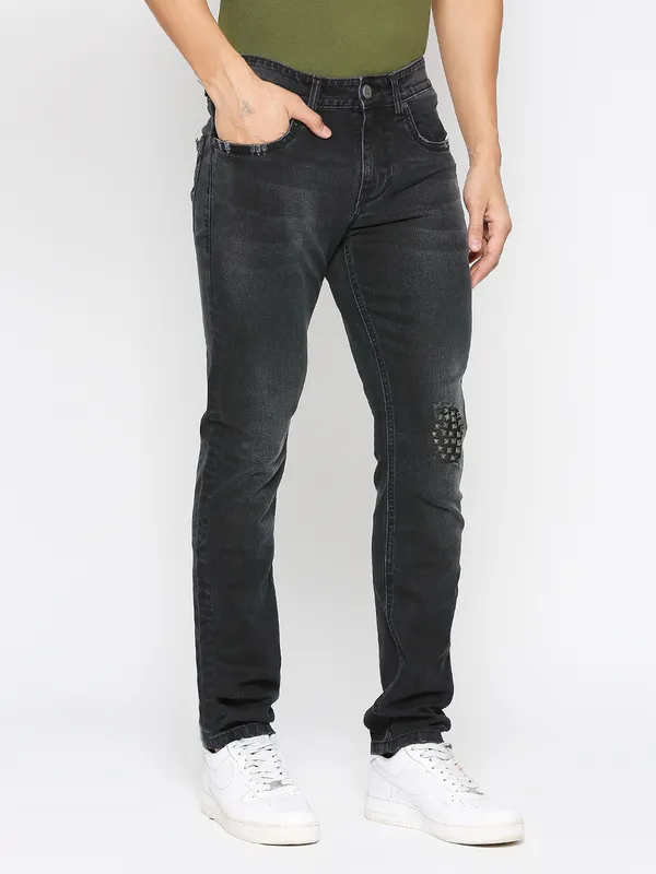 Being Human Clothing Men Slim Fit Denim-Black Tone
